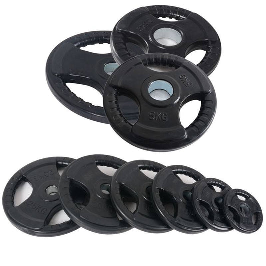 Free Weight Rubber Coated Tri-Grip Weight Plate