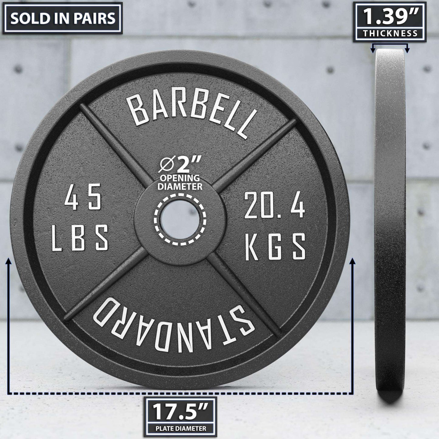 1.25kg 25kg Cast Iron Weight Plates