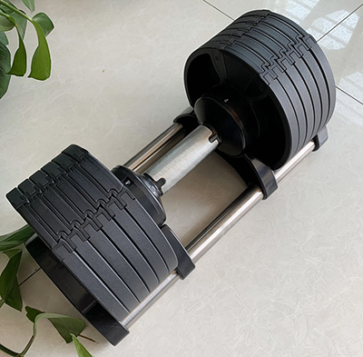 32 kg Adjustable dumbbell set with rack